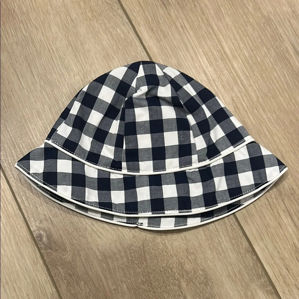 NWT Janie and Jack Blue and White Checkered Sun Hat